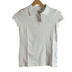 Old Navy School Uniform Girls Polo Top White Size 10 12 Large Short Sleeve NWT